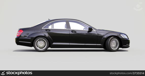 Modern luxury executive car on a gray background