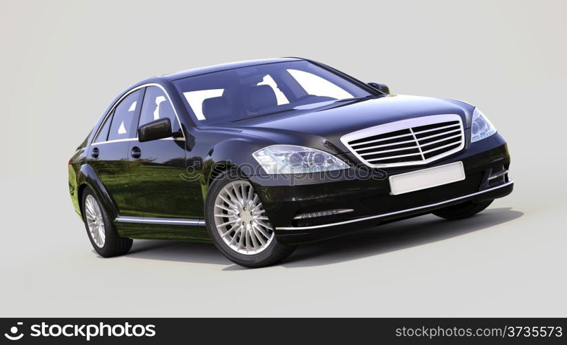 Modern luxury executive car on a gray background