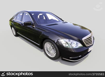 Modern luxury executive car on a gray background