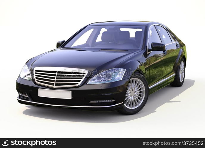 Modern luxury executive car on a white background