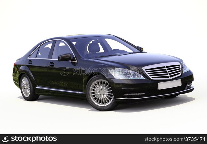 Modern luxury executive car on a white background