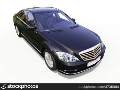 Modern luxury executive car on a white background