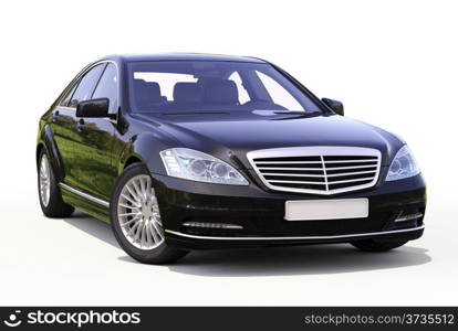 Modern luxury executive car on a white background