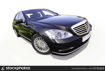 Modern luxury executive car on a white background