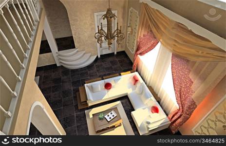 modern luxury hall (3D rendering )