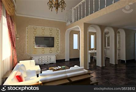 modern luxury hall (3D rendering )