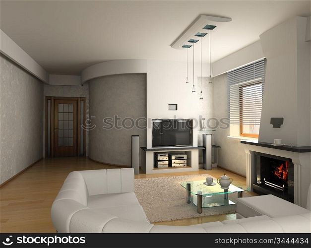 modern luxury living room (3D)