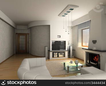 modern luxury living room (3D)
