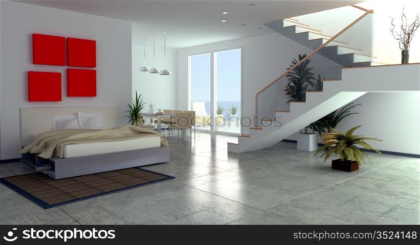 modern luxury room interior (3D rendering)