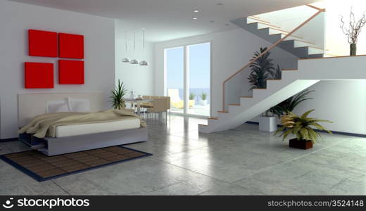 modern luxury room interior (3D rendering)