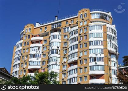 Modern many-storied residential building in Odessa, Ukraine