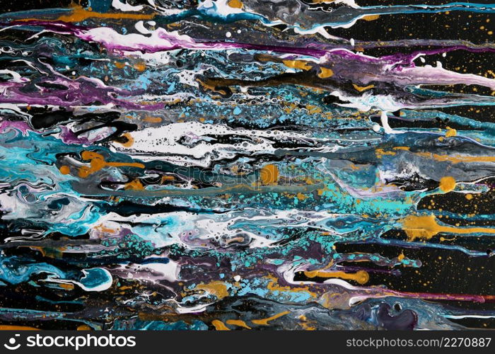 Modern marbled liquid acrylic paint pouring texture, creative contemporary background