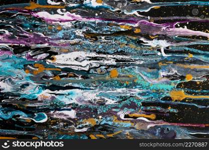 Modern marbled liquid acrylic paint pouring texture, creative contemporary background