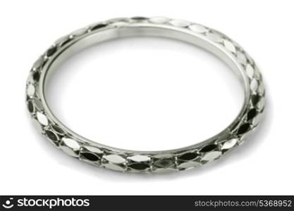 Modern metal bracelet isolated on white