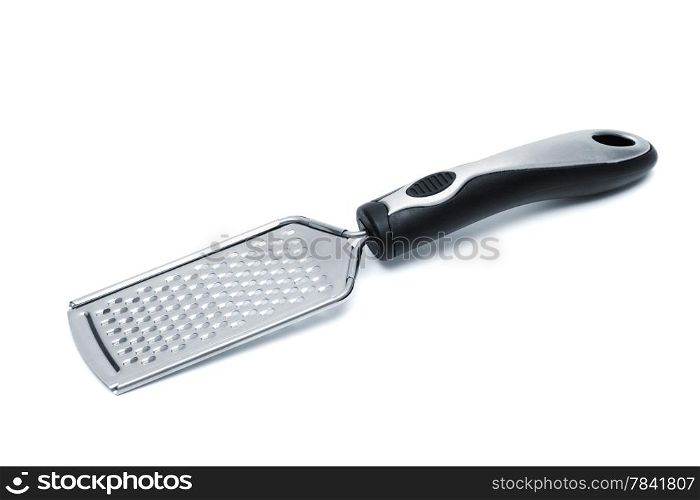 Modern metal grater on a white background