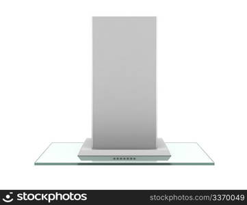 modern metallic cooker hood isolated on white background