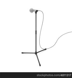 Modern microphone on a black stand
