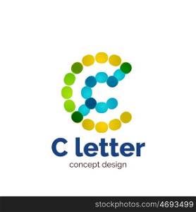 modern minimalistic dotted letter concept logo template, abstract business icon