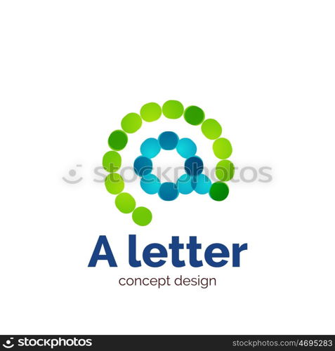 modern minimalistic dotted letter concept logo template, abstract business icon