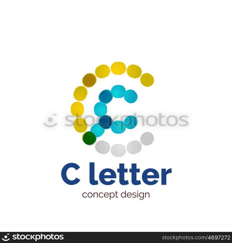 modern minimalistic dotted letter concept logo template, abstract business icon