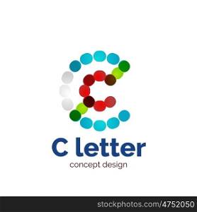 modern minimalistic dotted letter concept logo template, abstract business icon
