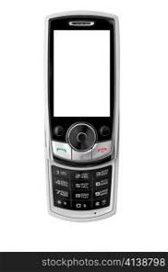 modern mobile phone, isolated with clipping path.