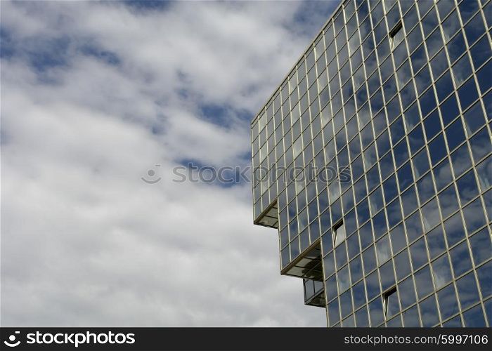 modern office building and the blue sky
