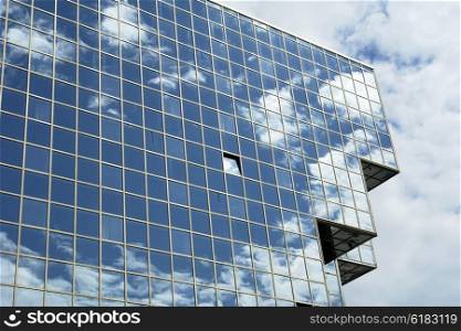 modern office building and the blue sky