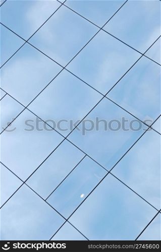 modern office building facade with glass pattern
