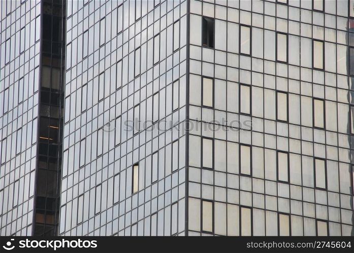 modern office building facade with glass pattern