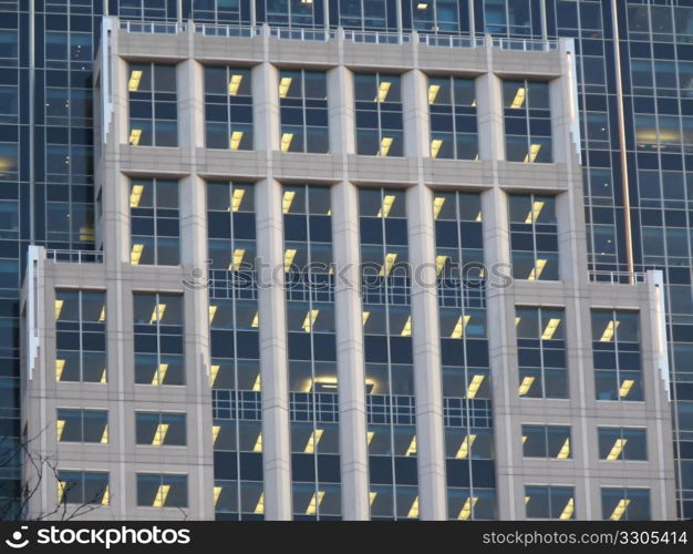 modern office buildings rising high in Boston