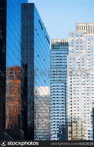 Modern office buildings with glass facades