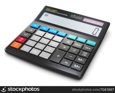 Modern office business financial electronic calculator isolated on white background