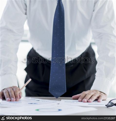 modern office composition with businessman