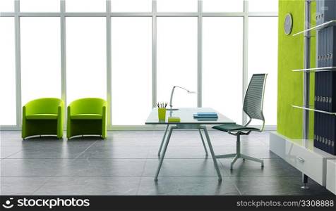 modern office interior 3d render