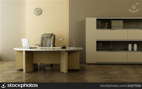 modern office interior 3d rendering