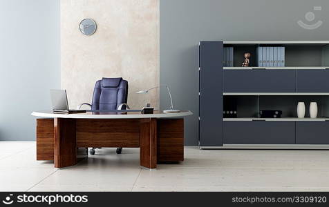 modern office interior 3d rendering