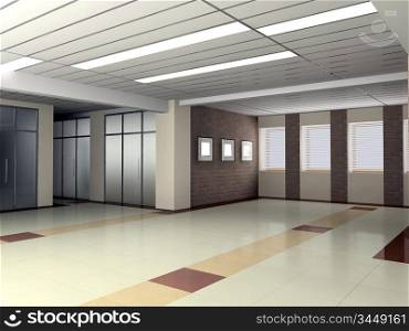 modern office interior (3D rendering)