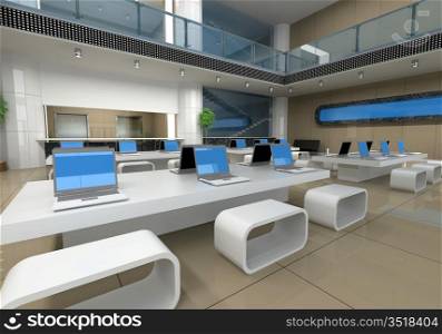 modern office interior (3D rendering)