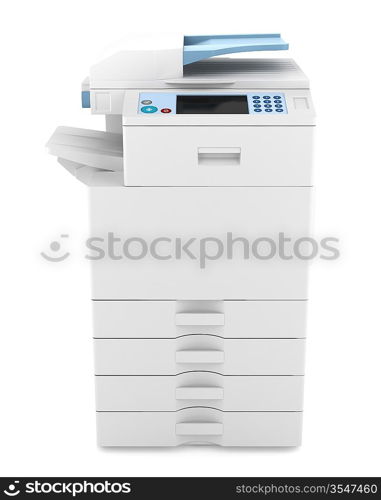 modern office multifunction printer isolated on white background