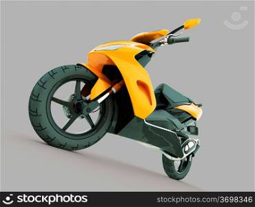 Modern powerful sports scooter on a grey background