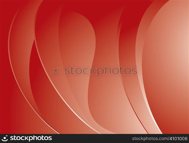 Modern red abstract background with flowing wave lines