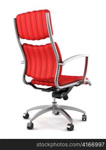 modern red office chair isolated on white background