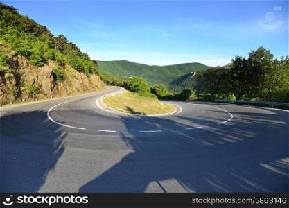 modern road in wooded mountains