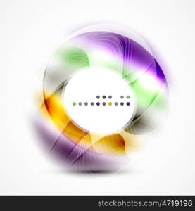 Modern shiny blurred swirl template, layout for message presentation