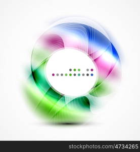 Modern shiny blurred swirl template, layout for message presentation