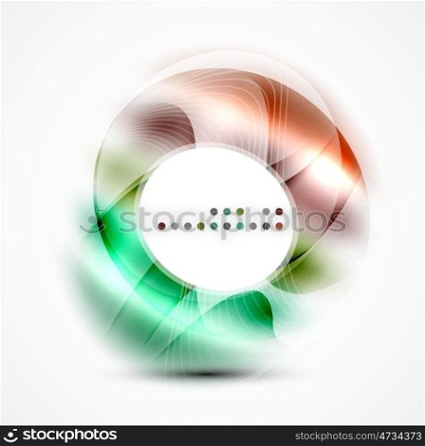 Modern shiny blurred swirl template, layout for message presentation