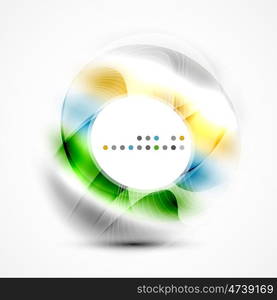 Modern shiny blurred swirl template, layout for message presentation