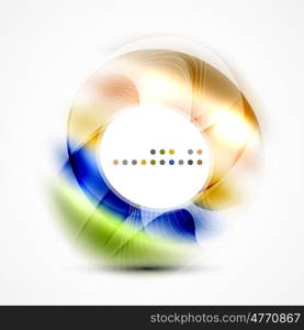 Modern shiny blurred swirl template, layout for message presentation