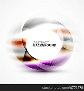 Modern shiny blurred swirl template, layout for message presentation